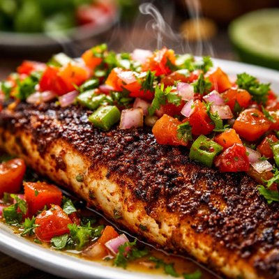 Image of Blackened Catfish with Salsa Fresca with Cilantro