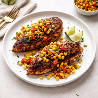 Image of Blackened Chicken Breasts with Cajun Corn Relish Ww
