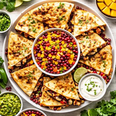 Image of Blackened Chicken Quesadillas Cranberry Mango Salsa