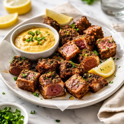 Image of Blackened Tuna Bites with Cajun Mustard