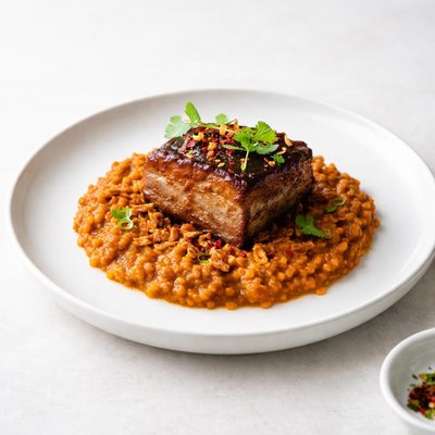 Image of Blazing I Mean Braising Pork and Red Lentils
