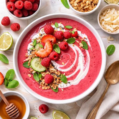 Image of Blended Raspberry Soup