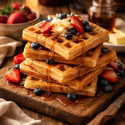 Image of Blender Batter Waffles Pancakes
