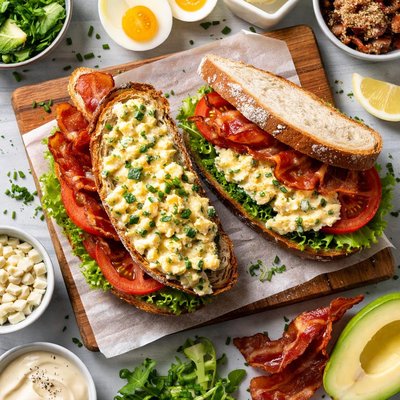 Image of Bleu Egg Salad and Bacon Sandwich