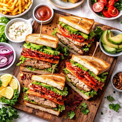 Image of Blt Turkey Burger Clubs