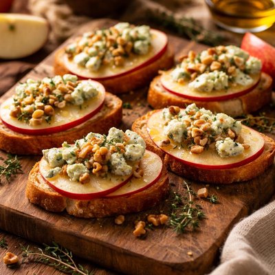 Image of Blue Cheese and Apple Canapes