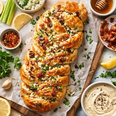 Image of Blue Cheese and Bacon Bread Twist