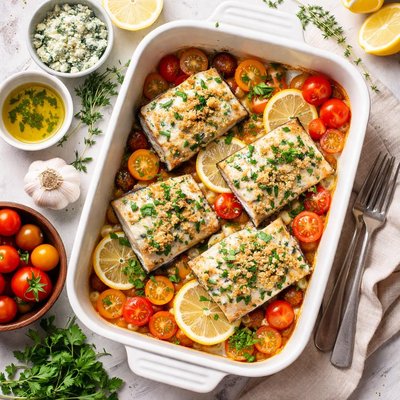 Image of Blue Cheese Baked Halibut