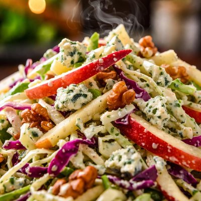 Image of Blue Cheese Coleslaw with Apples and Walnuts