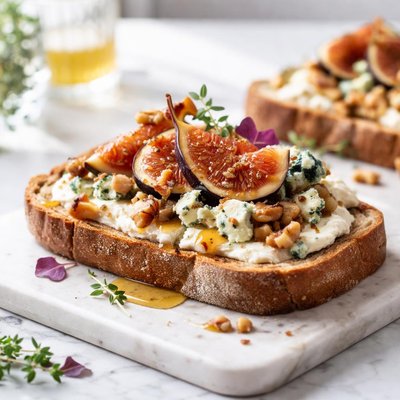 Image of Blue Cheese Dessert Sandwich Smrrebrd