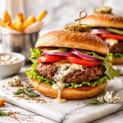 Image of Blue Cheese Stuffed Hamburgers