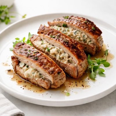 Image of Blue Cheese Stuffed Pork Loin Chops