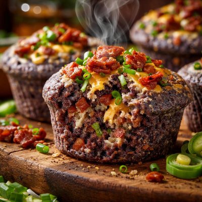 Image of Blue Corn Chile Bacon Muffins