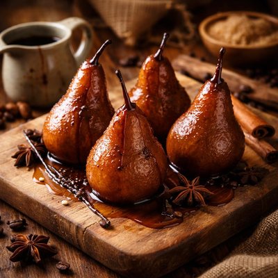 Image of Blue Mountain Coffee Rum Poached Pears