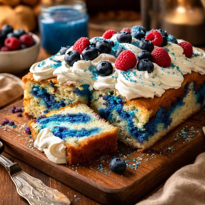 Image of Blue Raspberry Pudding Cake