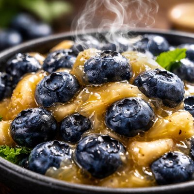 Image of Blueberries with Banana Sauce