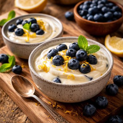 Image of Blueberrries with Lemon Cream