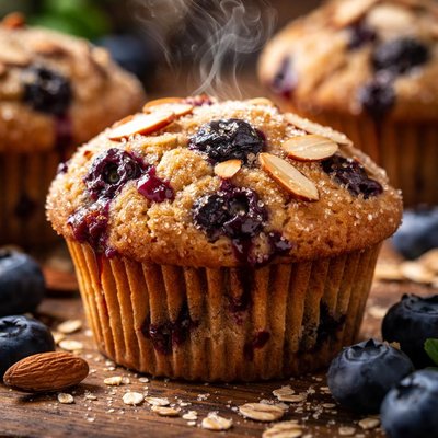 Image of Blueberry Almond Farina Muffins
