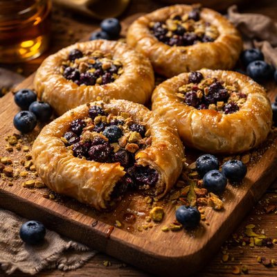Image of Blueberry and Nut Baklava Spirals
