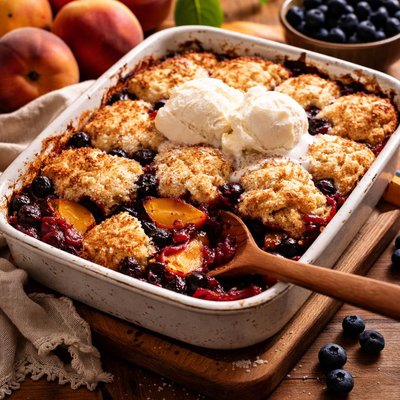 Image of Blueberry and Peach Cobbler