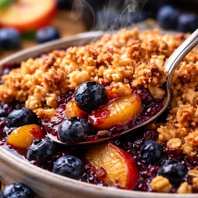 Image of Blueberry and Peach Crisp