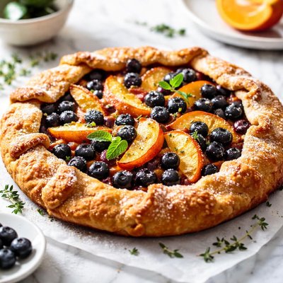 Image of Blueberry and Peach Galette