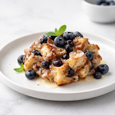 Image of Blueberry Bagel Bread Pudding