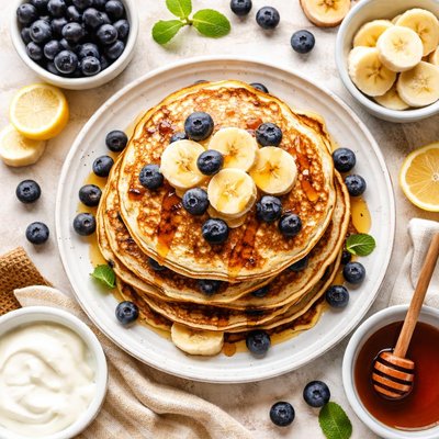 Image of Blueberry Banana Pancakes