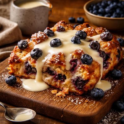 Image of Blueberry Bread Pudding with Custard Sauce