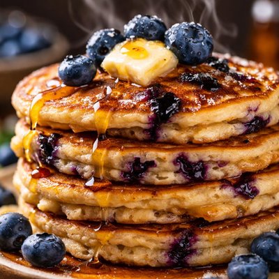 Image of Blueberry Buttermilk Oatmeal Pancakes