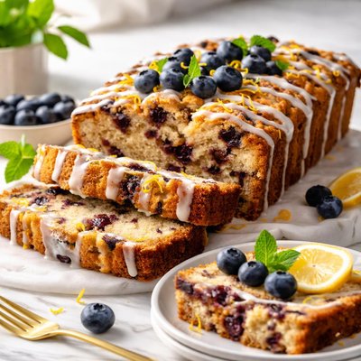 Image of Blueberry Coffee Cake with Lemon Icing