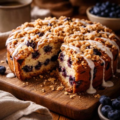Image of Blueberry Coffee Cake with Vanilla Glaze