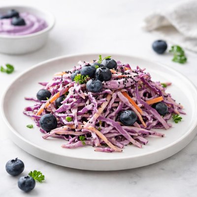 Image of Blueberry Coleslaw Including Blueberry Mayonnaise