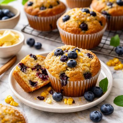 Image of Blueberry Corn Buttermilk Muffins
