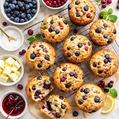 Image of Blueberry Cranberry Muffins