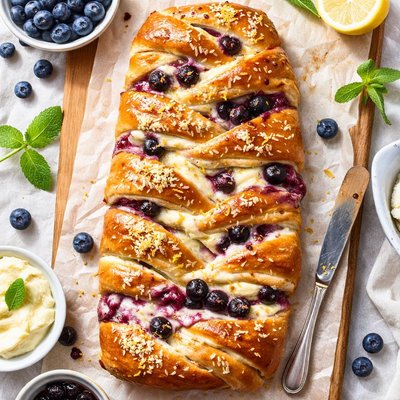 Image of Blueberry Cream Cheese Braided Loaf