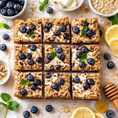Image of Blueberry Cream Cheese Oat Bars