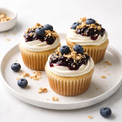 Image of Blueberry Crisp Cupcakes