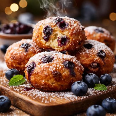 Image of Blueberry Drop Doughnuts