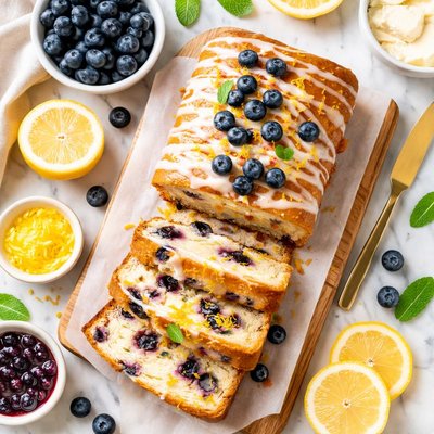 Image of Blueberry Lemon Cream Cheese Pound Cake