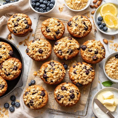 Image of Blueberry Muffins with Almond Streusel