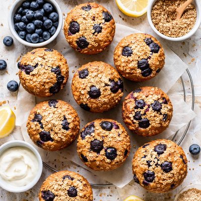 Image of Blueberry Oat Flaxseed Muffins