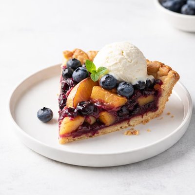 Image of Blueberry Peach Pie with a Pat in the Pan Crust