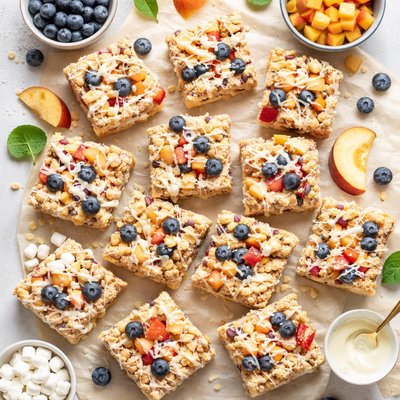 Image of Blueberry Peach Rice Krispies Treats