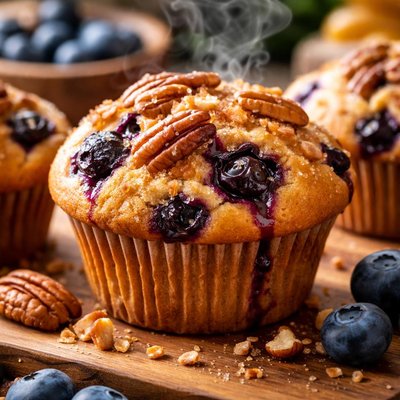 Image of Blueberry Pecan Muffins Using Food Processor