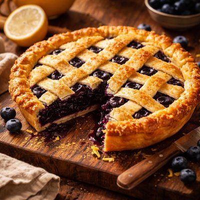 Image of Blueberry Pie with a Lemon Pastry Crust