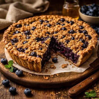 Image of Blueberry Pie with Oatmeal Crust