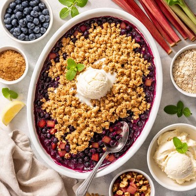 Image of Blueberry Rhubarb Crisp