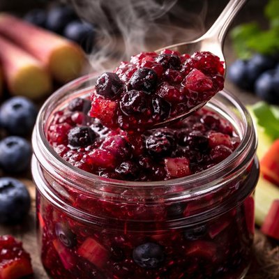 Image of Blueberry Rhubarb Jam Freezer Jam