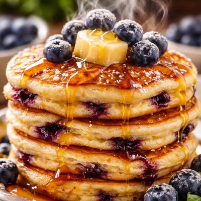 Image of Blueberry Sour Cream Pancakes